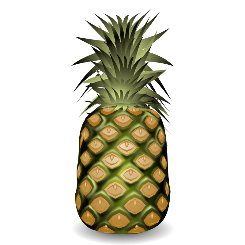 A pineapple with green crown